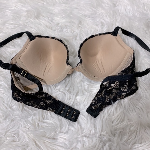 WACOAL black lace overlay push-up bra size 32C - Picture 6 of 7